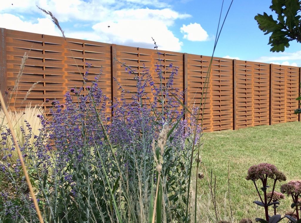 woven corten steel screen from Arbour Landscape Solutions