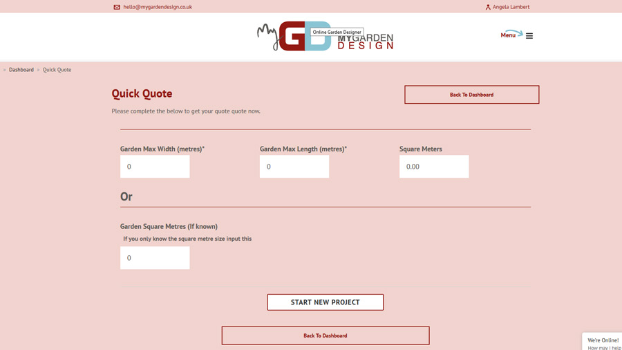MGD quick quote tool to speed up a site visit
