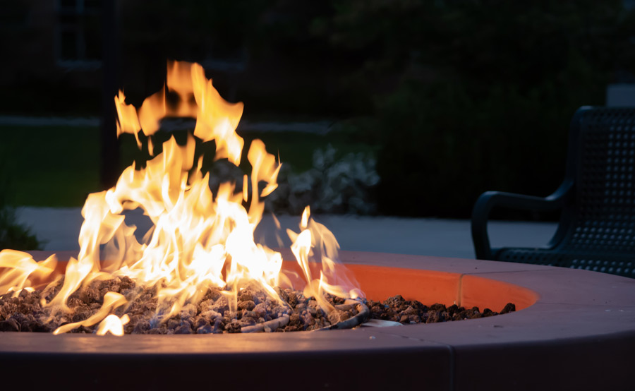 don't forget the fire pit when designing gardens for winter interest
