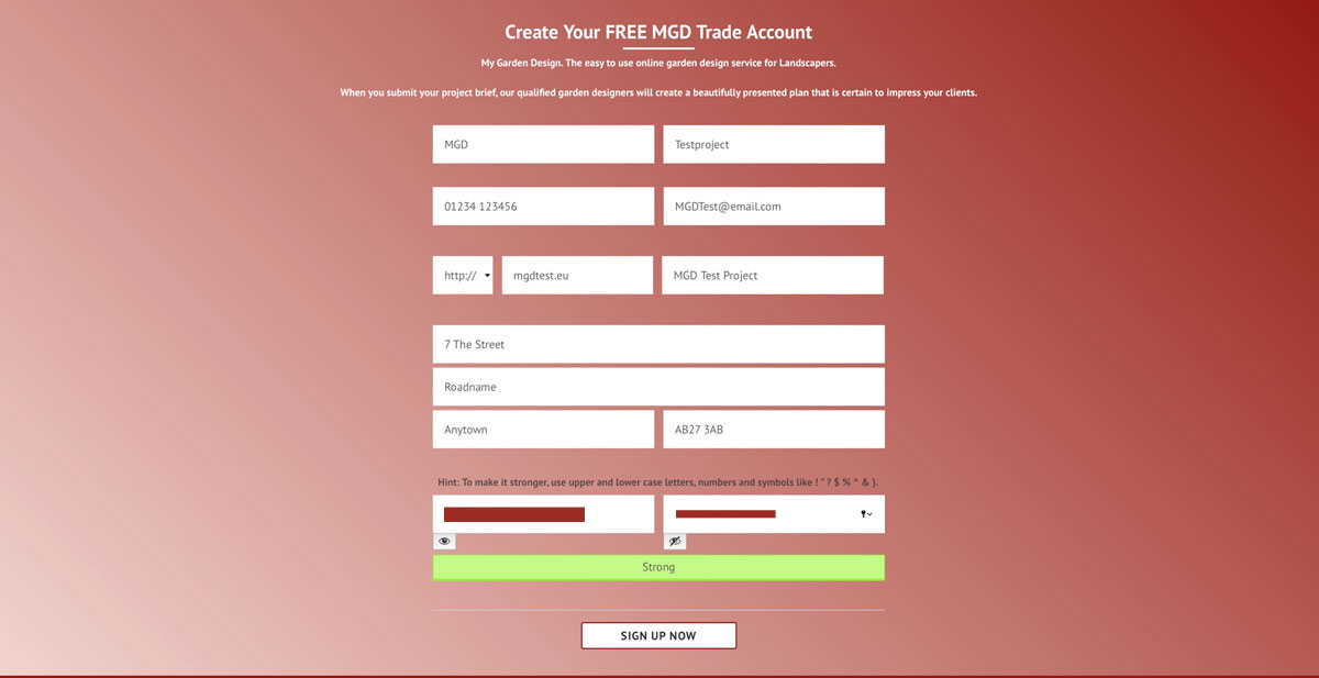 how to create a trade account with MGD