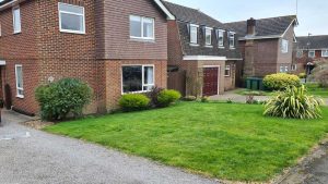 front garden of 1970s estate property